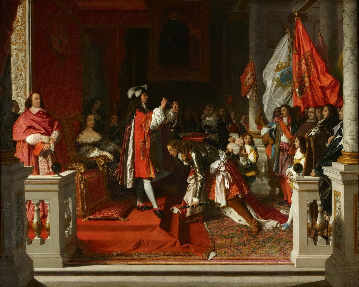 Marshal Berwick mottar fra kongen Philip V av Spania Order of the Golden Fleece. av Jean Auguste Dominique Ingres