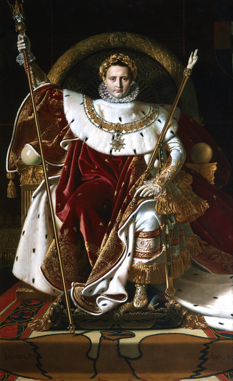 Napoleon I på den keiserlige tronen, 1806 av Jean Auguste Dominique Ingres