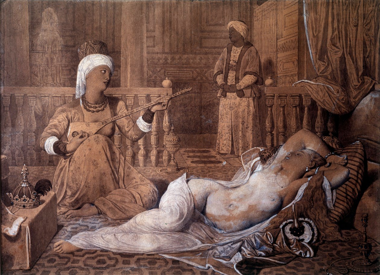 Odalisque med slavetegning av Jean Auguste Dominique Ingres av Jean Auguste Dominique Ingres