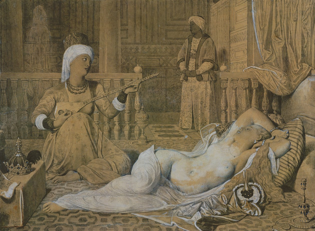 Odalisque med en slave, 1858 av Jean Auguste Dominique Ingres