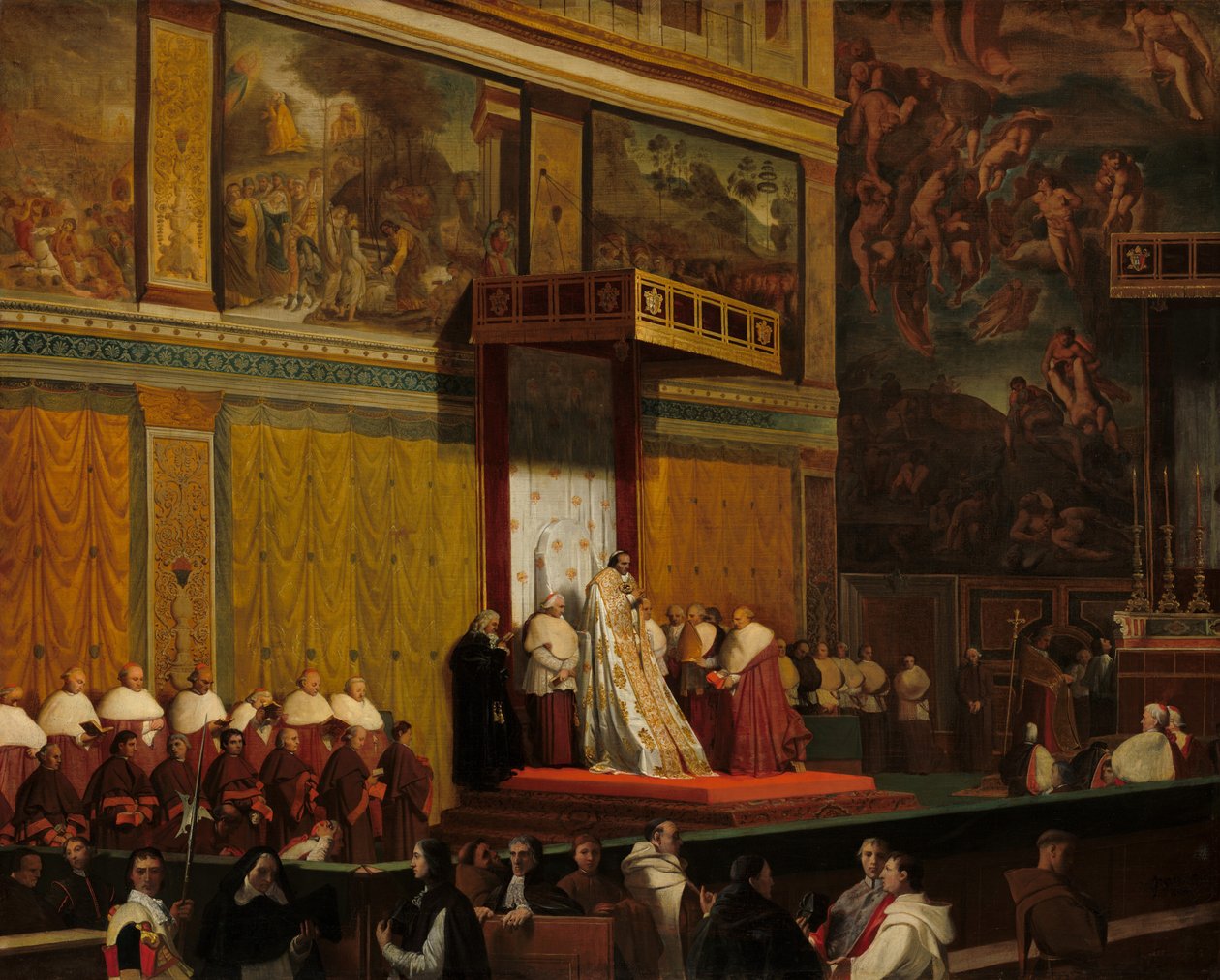 Pave Pius VII i Det sixtinske kapell av Jean Auguste Dominique Ingres