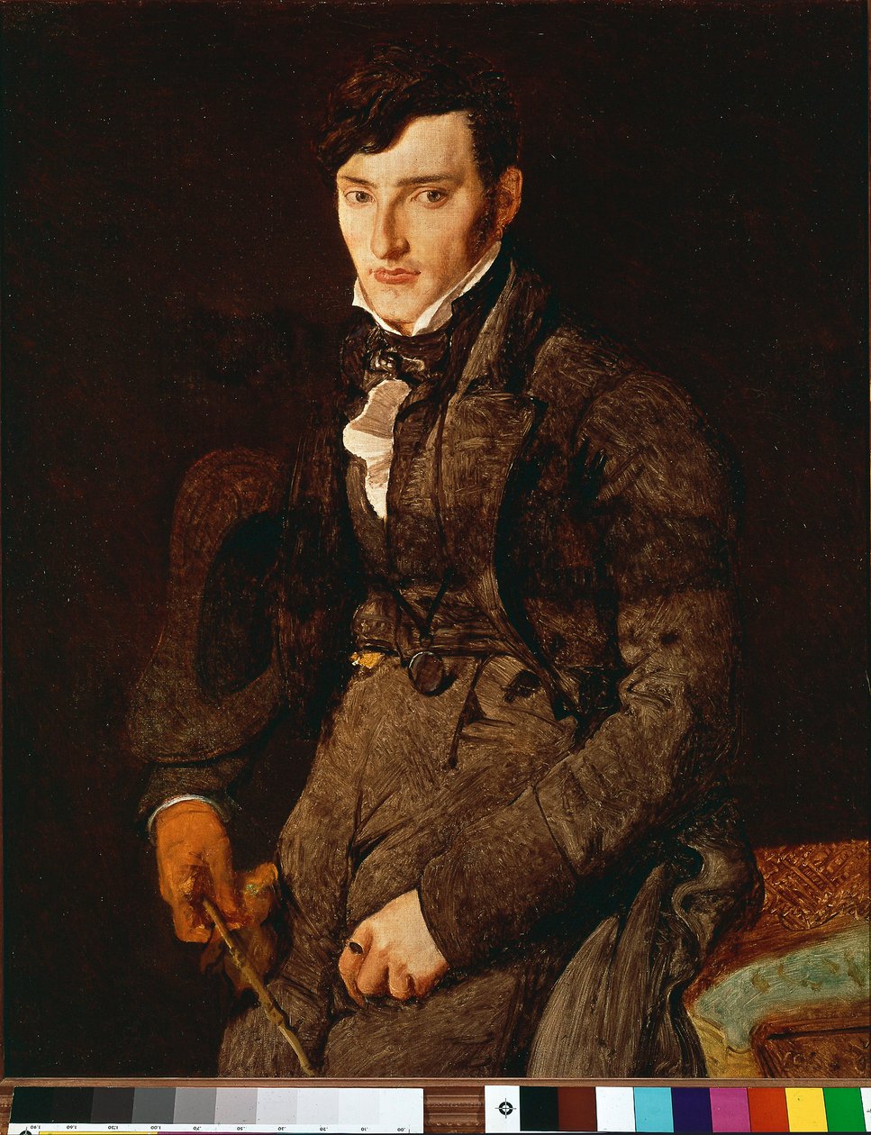 Portrett av Jean Pierre Francois Gilibert. Uferdig maleri som viser en barndomsvenn av maleren som han skrev mange brev til. Maleri av Jean Auguste Dominique Ingres av Jean Auguste Dominique Ingres