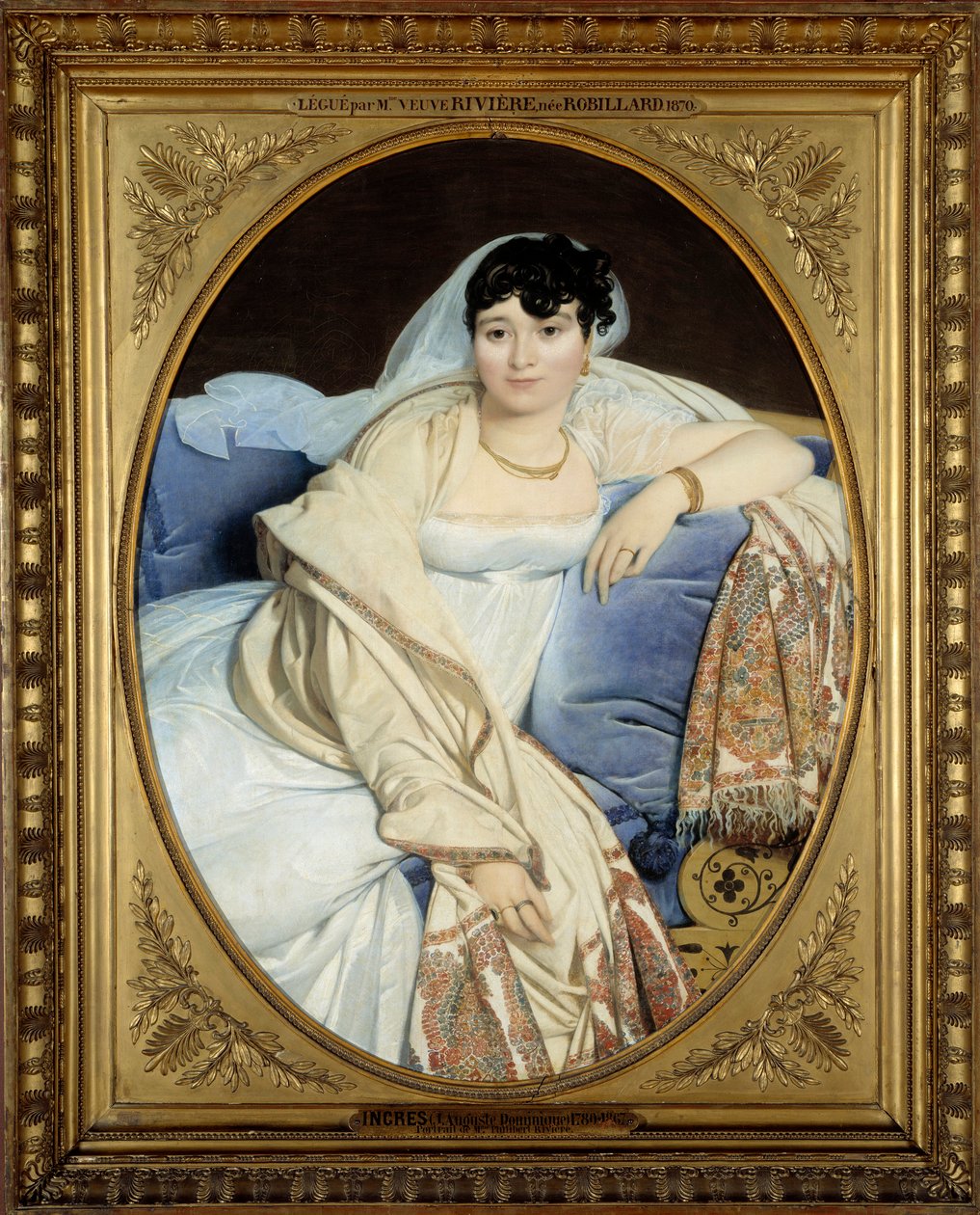 Portrett av Madame Riviere (1773-1848) Hustru av Philibert Riviere Maleri av Jean Auguste Dominique Ingres (1780-1867) 1806 Søn. 1,16x0,9 m - - Madame Philibert Riviere, født Marie Françoise Jacquette Bibiane Blot de Beauregard (1773-1848). Maleri av John av Jean Auguste Dominique Ingres