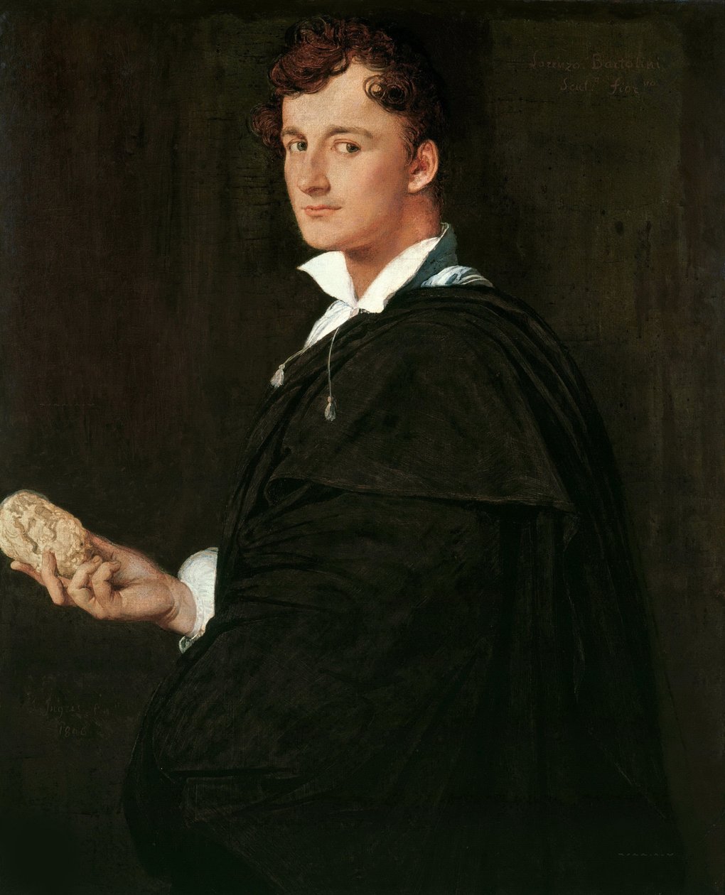 Portrett av billedhuggeren Lorenzo Bartolini 1777-1850, 1806. av Jean Auguste Dominique Ingres