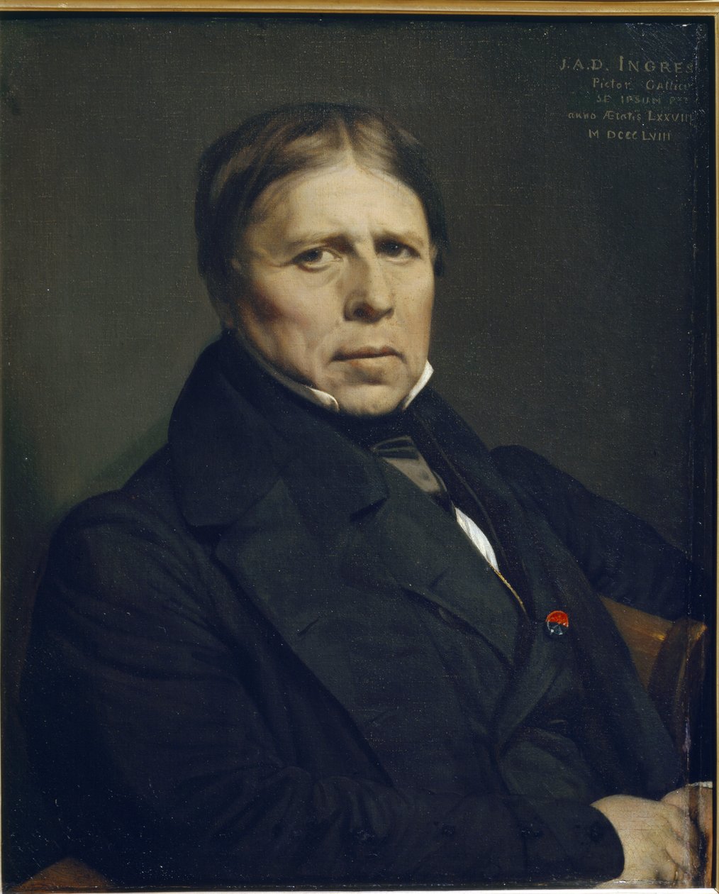 Selvportrett er 78 år – olje på lerret av Jean Auguste Dominique Ingres