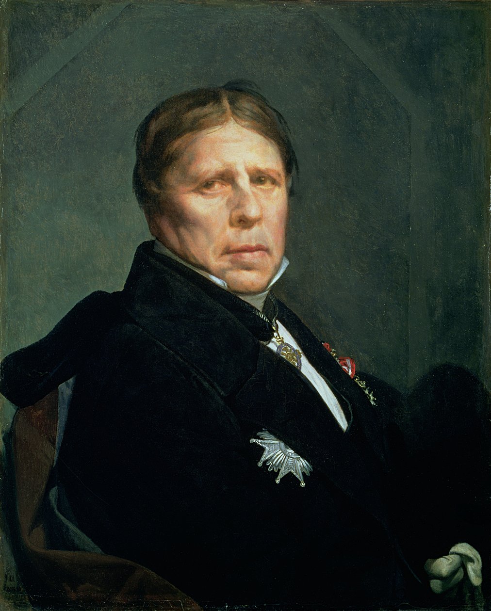 Selvportrett, 1859 (olje på papir montert på lerret) av Jean Auguste Dominique Ingres