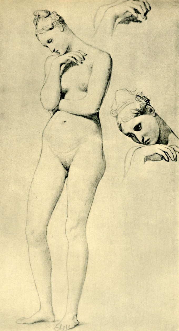 Studier for figuren til Stratonice, c1834-1840, 1943. av Jean Auguste Dominique Ingres