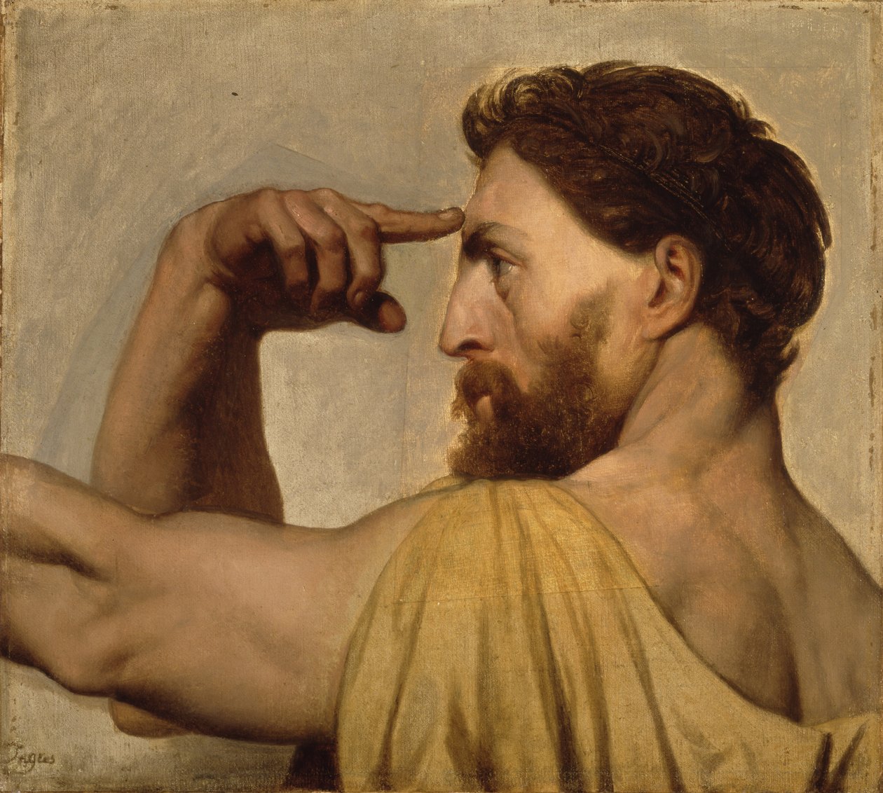 Study for Phidias in the Apotheosis of Homer, 1827 av Jean Auguste Dominique Ingres