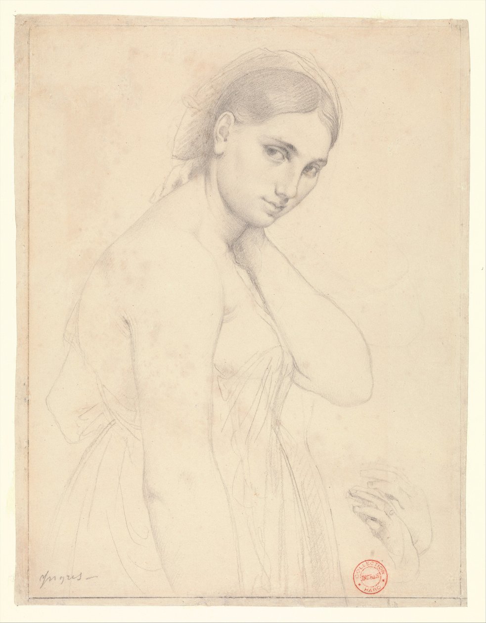 Studie til «Rafael og Fornarina» (?) av Jean Auguste Dominique Ingres
