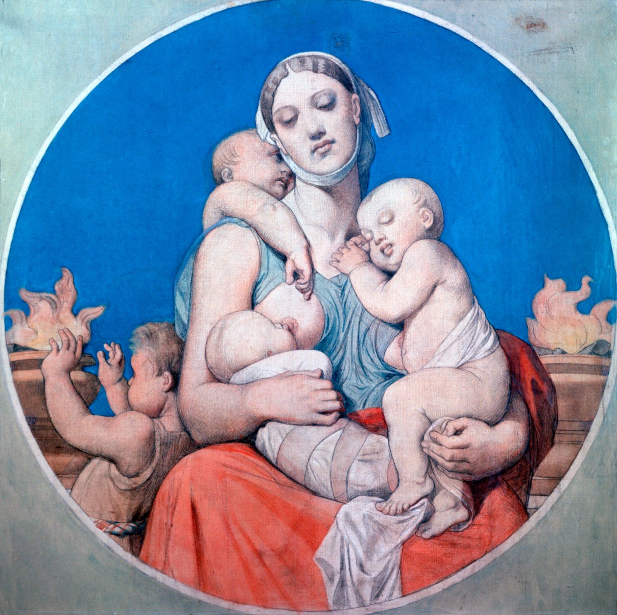 Studie for farget glass i Chapelle Saint Ferdinand, 1833 av Jean Auguste Dominique Ingres