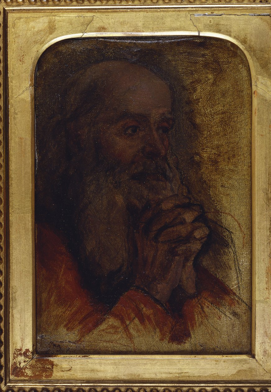 Studie av en gammel manns hode for "Jesus Among the Doctors" av Jean Auguste Dominique Ingres