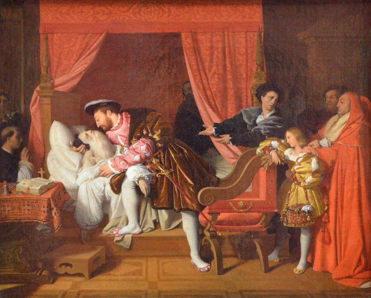 Leonardo da Vincis død av Jean Auguste Dominique Ingres