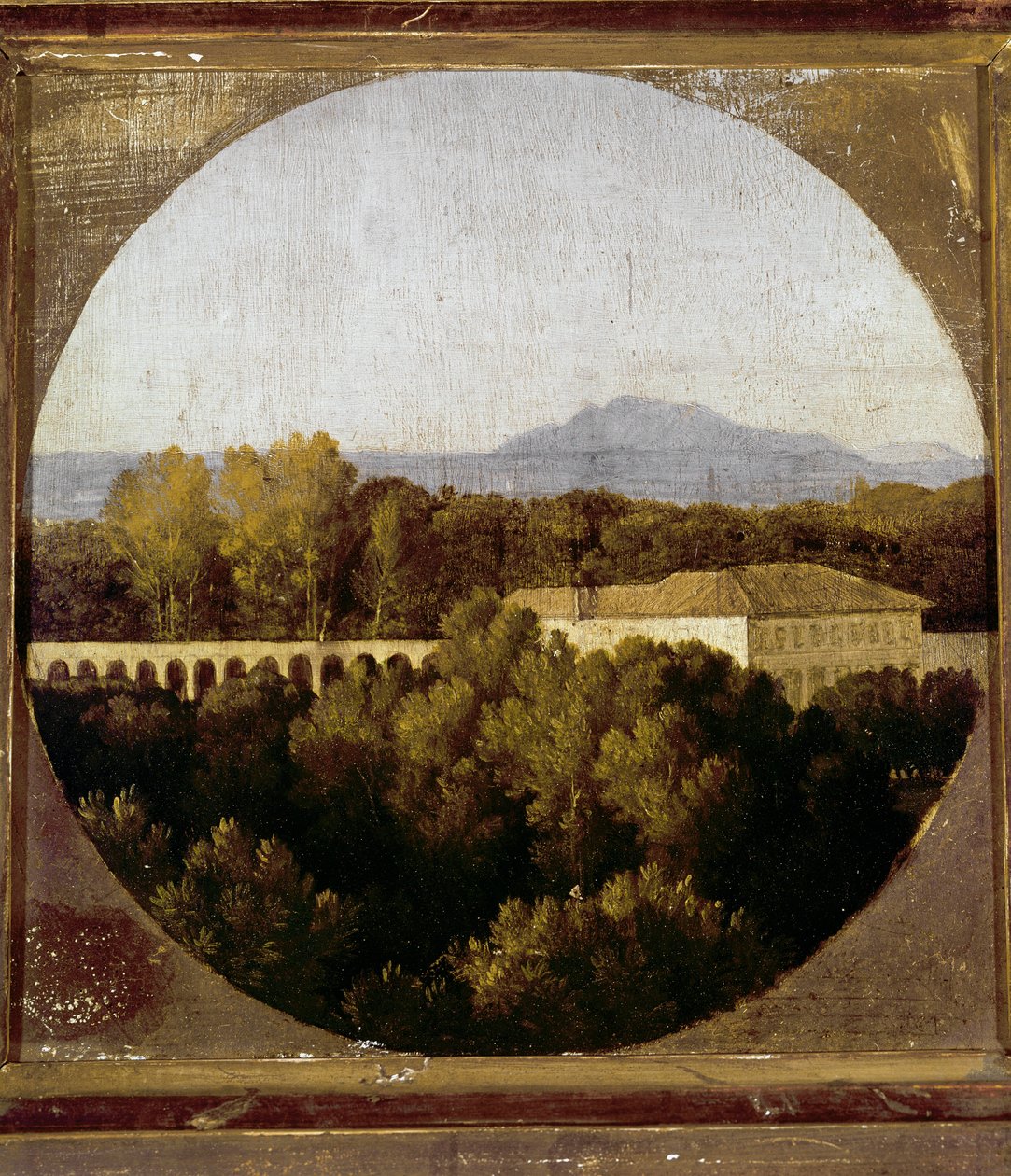 Orangeriet til Villa Borghese i Roma (olje på tre av Jean Auguste Dominique Ingres
