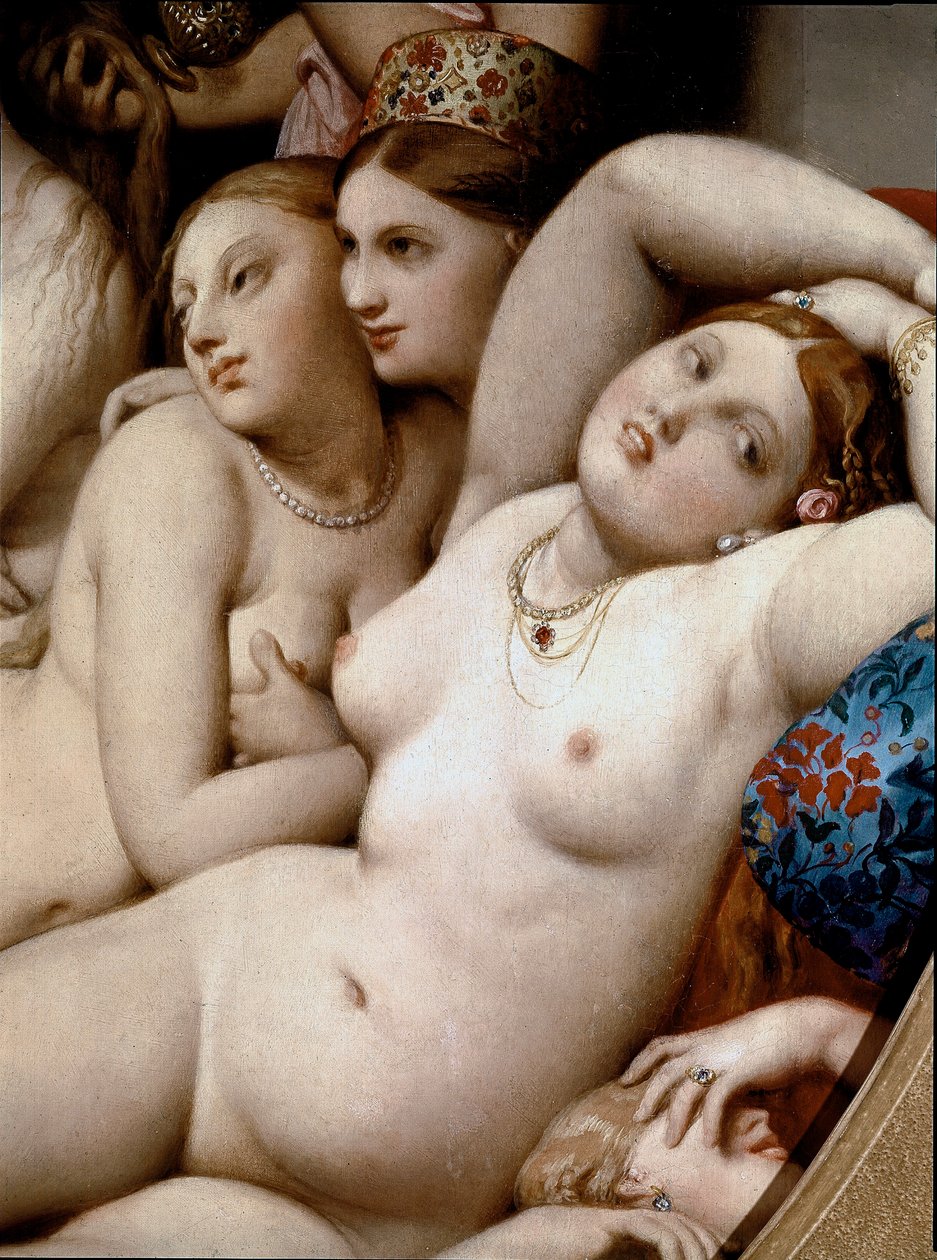 Det tyrkiske badet, detalj (olje på tre av Jean Auguste Dominique Ingres