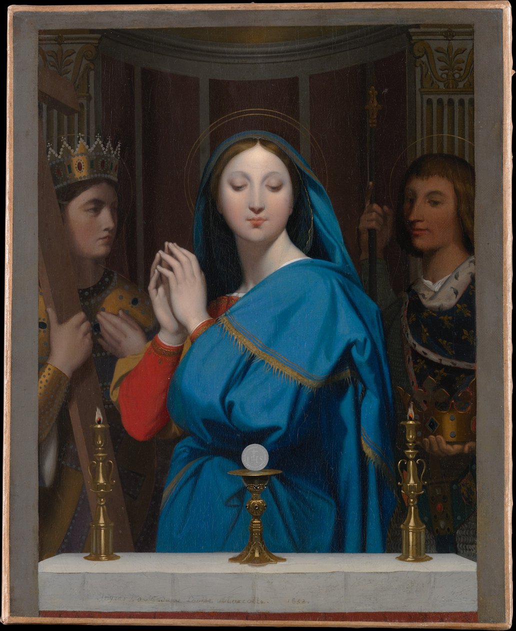 Jomfruen som tilber hostien av Jean Auguste Dominique Ingres