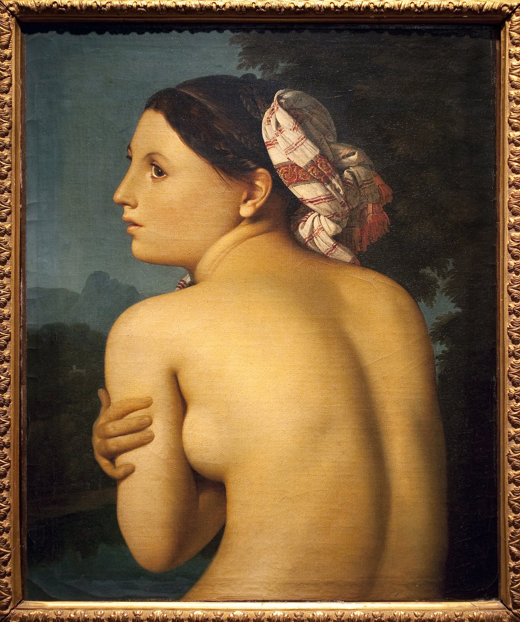 Badegjesten. Maleri av Jean Auguste Dominique Ingres (1780-1867), Olje på lerret av Jean Auguste Dominique Ingres