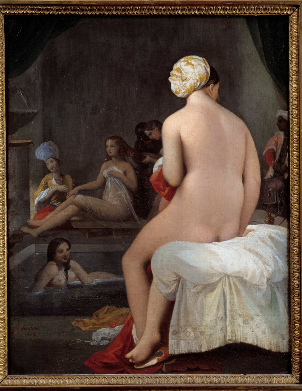 Den lille badegjesten. Interiør av Harem-maleri av Jean-Auguste-Dominique Ingres (1780-1867). 1828. Søn. 0,35x0,27 m . av Jean Auguste Dominique Ingres