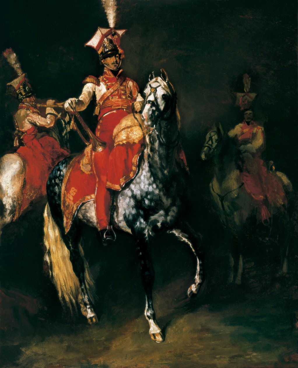 Trompetist til hest i Napoleons keisergarde. Maleri av Theodore Gericault (1791-1824) av Jean Auguste Dominique Ingres