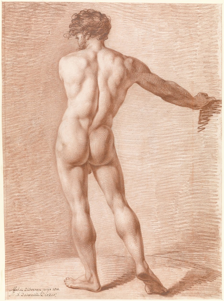Figurstudie av stående naken av Jean Augustin Daiwaille