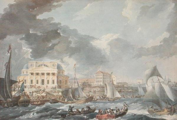 Børs i St. Petersburg, 1787 av Jean Balthazard de la Traverse