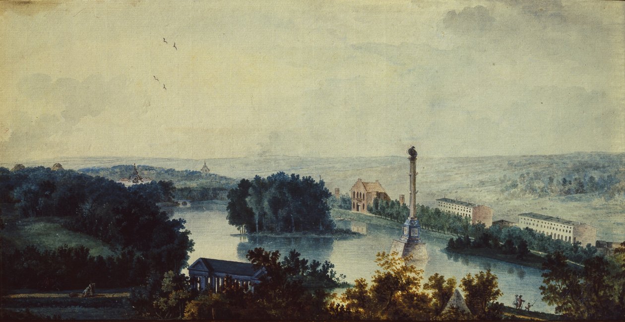 Tsarskoye Selo. Chesme-søylen, 1780-tallet av Jean Balthazard de la Traverse