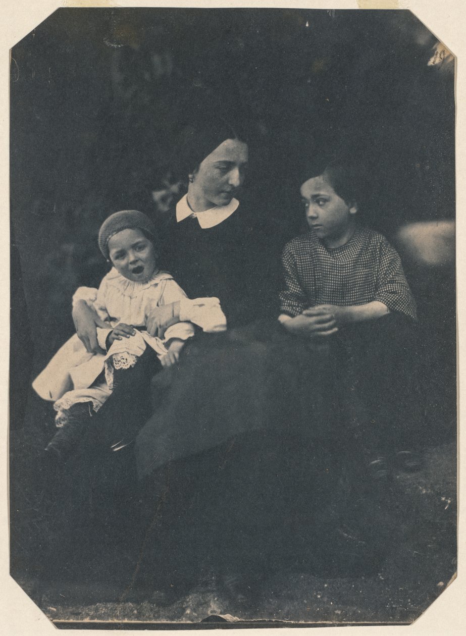 Mor med to barn, ca. 1855. av Jean Baptist Frénet