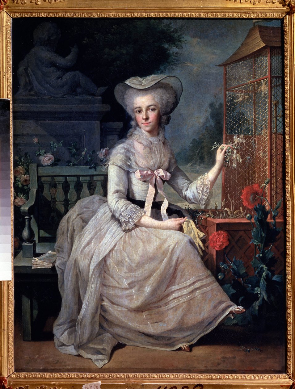 ""Ung dame ved et bur"" (Ung dame ved et bur) Maleri av Jean-Baptiste (Jean Baptiste) Charpentier (1728-1806) 1784 Pushkin-museet, Moskva av Jean Baptiste Charpentier