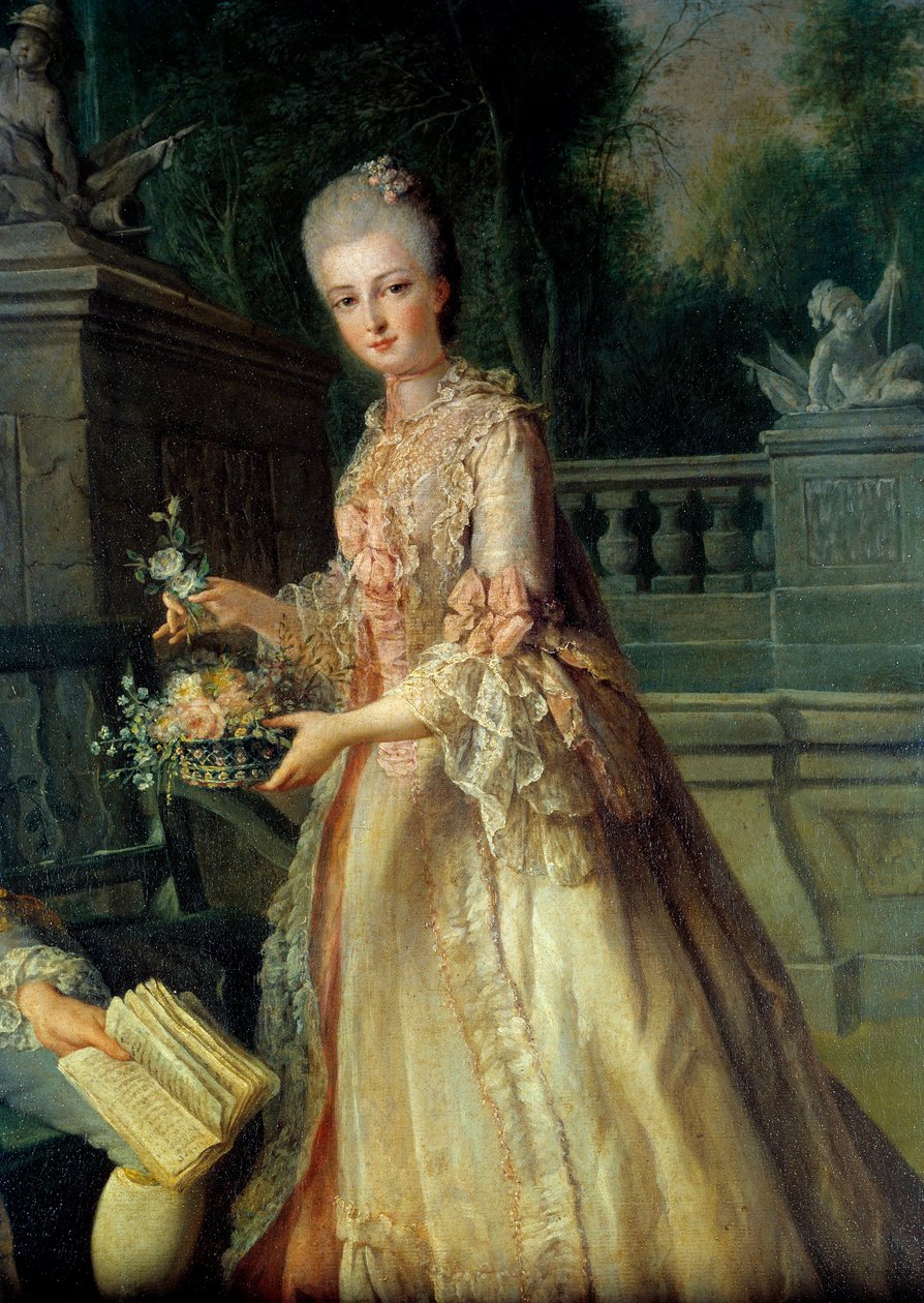 Portrett av Louise Adelaide, fremtidig hertuginne av Orleans (1753-1821) Detalj. Maleri av Jean Baptiste Charpentier (1728-1806) 1700-tallet. av Jean Baptiste Charpentier