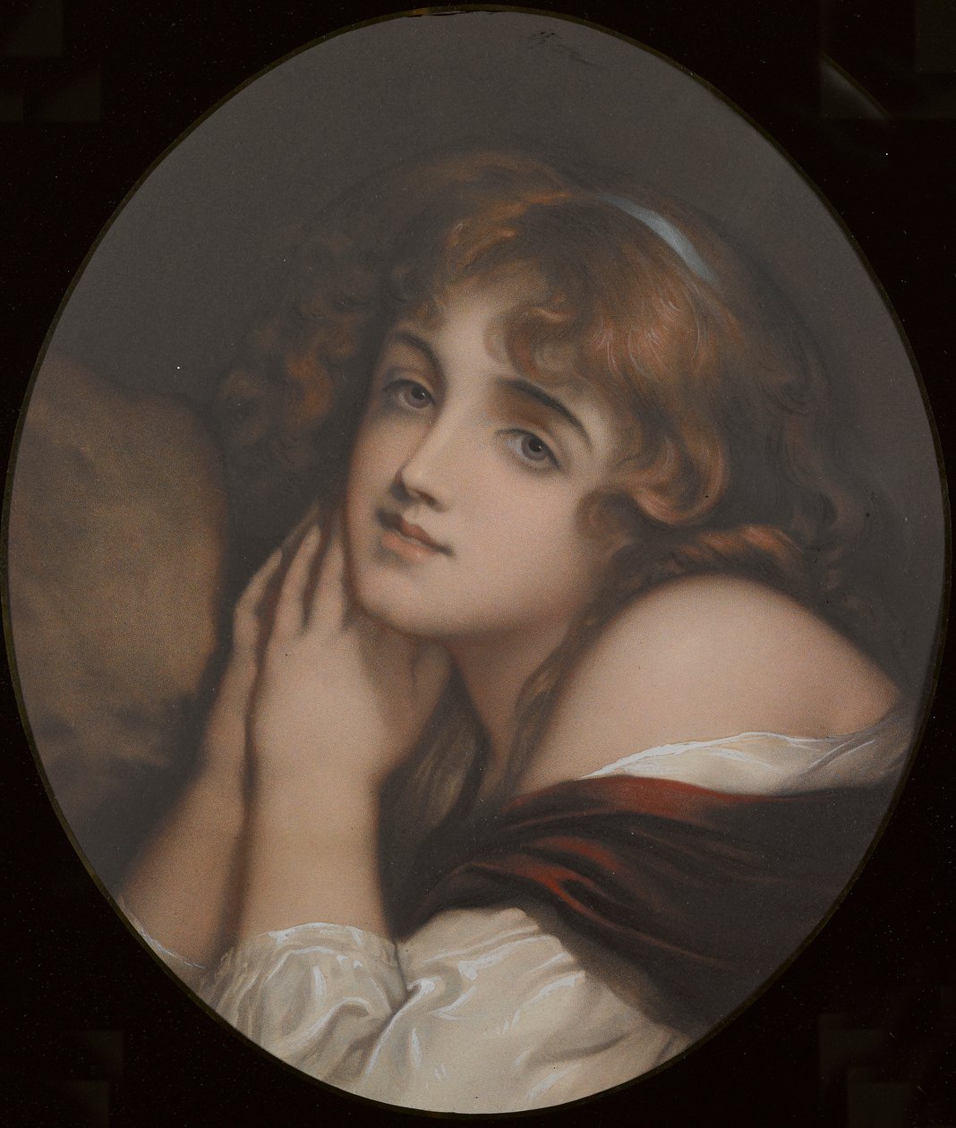 Innocence, portrett av en kvinne (farget gravering) av Jean Baptiste (manner of) Greuze