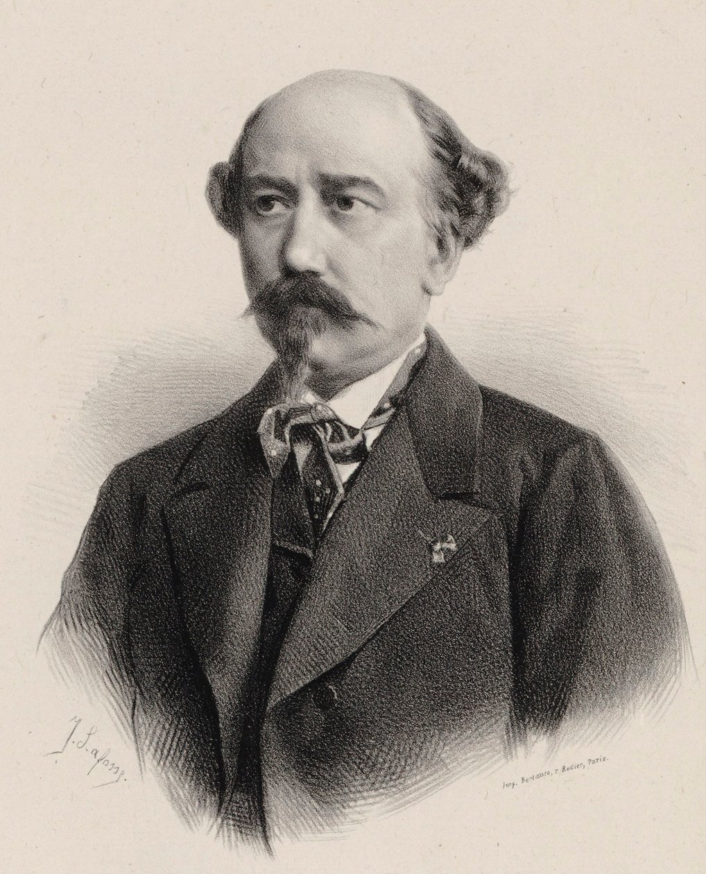 Portrett av komponisten Aimé Maillart 1817-1871. av Jean Baptiste Adolphe Lafosse