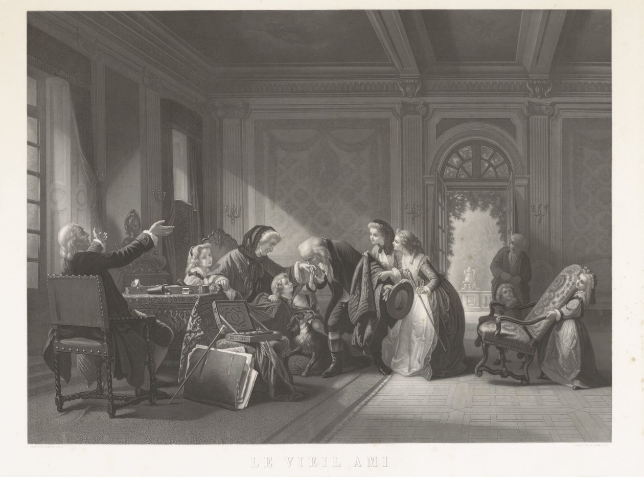 The Old Friend (tittel på objekt) av Jean Baptiste Alfred Cornilliet