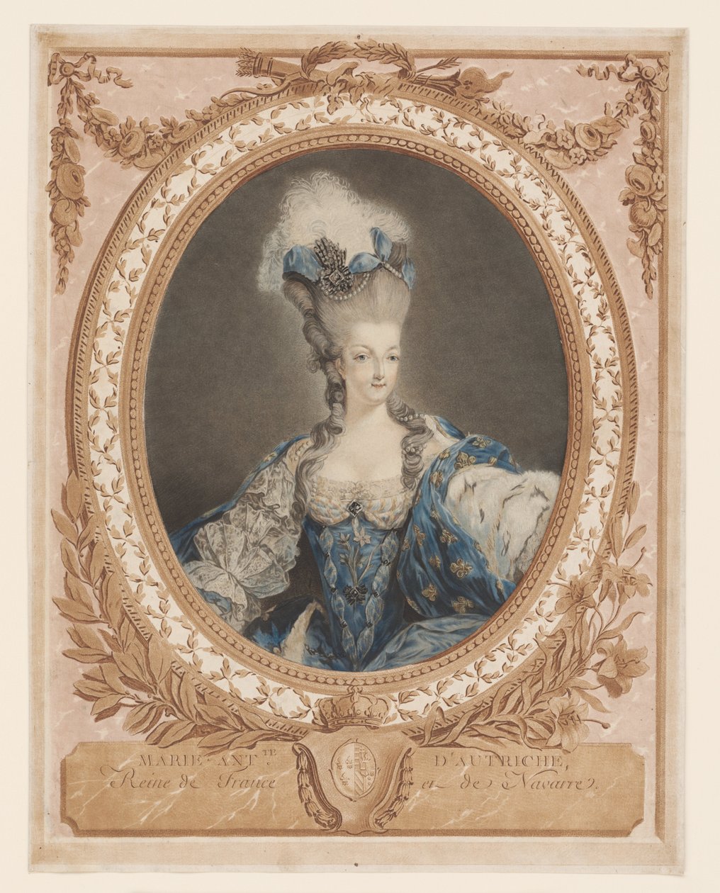 Portrett av Marie Antoinette av Jean Baptiste Andre (after) Gautier Dagoty