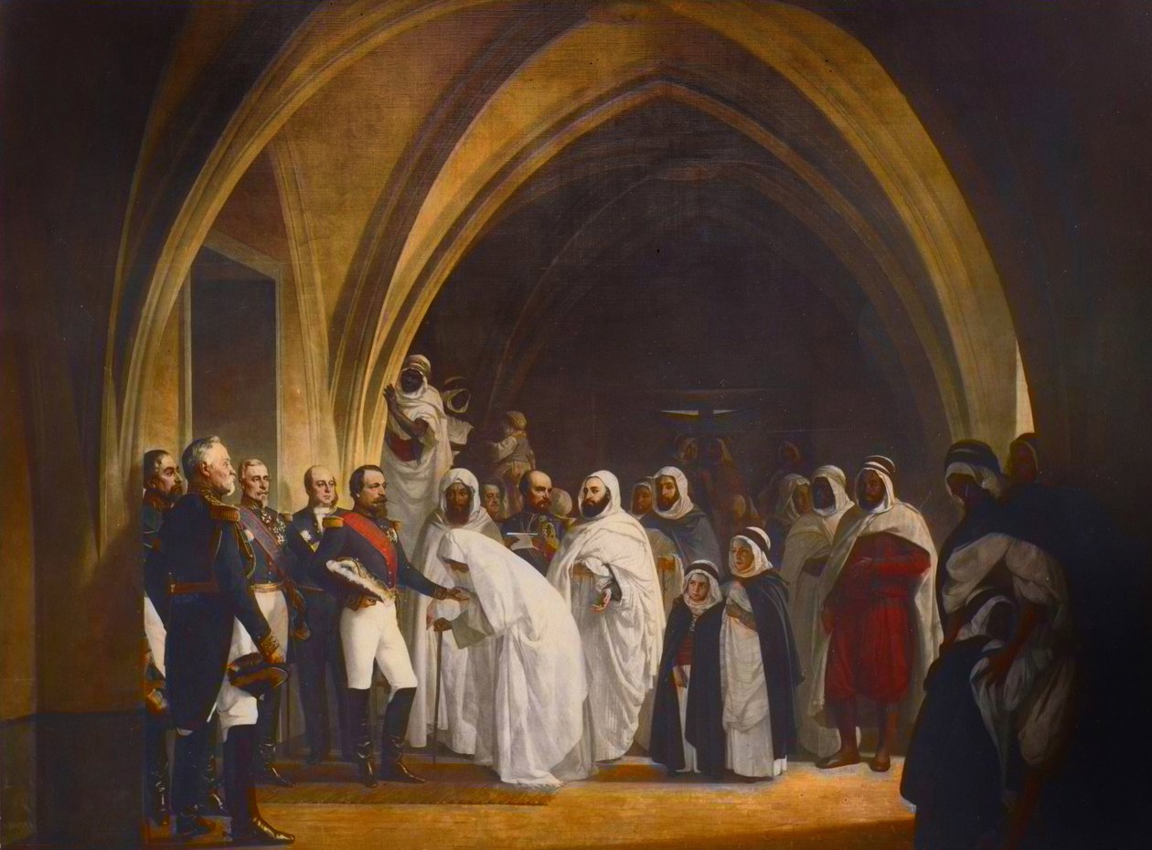 The president of republican-prince Louis Napoleon (1808-1873) frees Abd el Kader, Amboise castle, October 16 av Jean Baptiste Ange Tissier