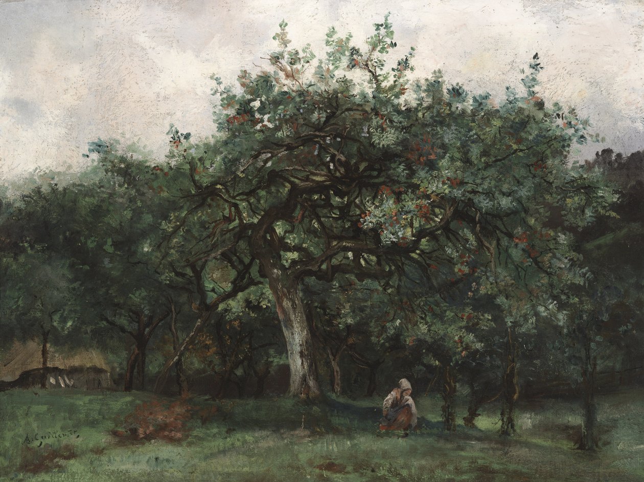 Landskap med liten jente av Jean Baptiste Antoine Guillemet