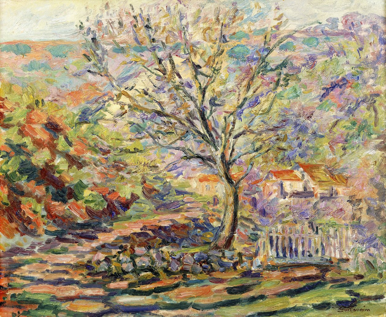 Hus på landsbygda; Hus i et landskap, ca. 1910 av Jean Baptiste Armand Guillaumin