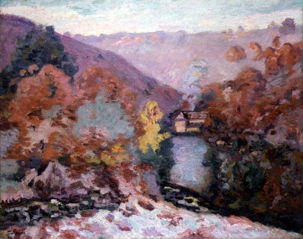 Landskap ved La Creuse, Bretagne, ca. 1910 (olje på lerret) av Jean Baptiste Armand Guillaumin