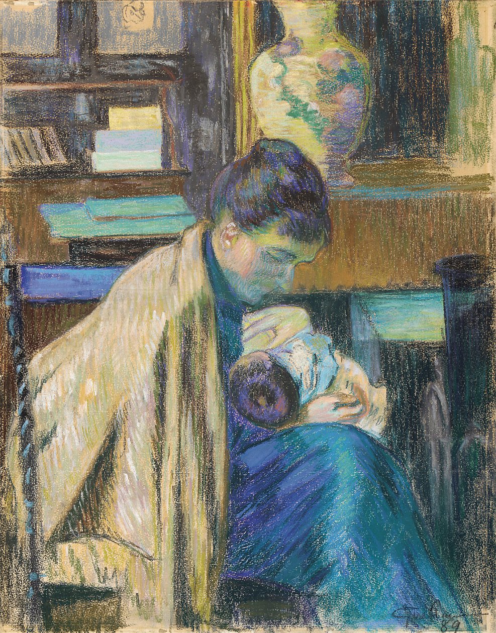 Madame Guillaumin med Madeleine, 1889 av Jean Baptiste Armand Guillaumin