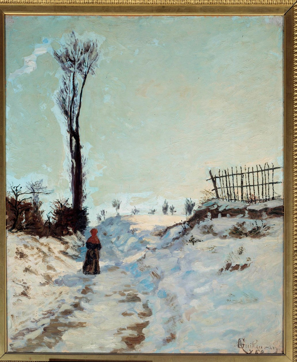 Sti hul, snøeffekt Maleri av Jean Baptiste Armand Guillaumin (1841-1927) 1869 Søn. 0,66 x 0,55 m Paris, musee d