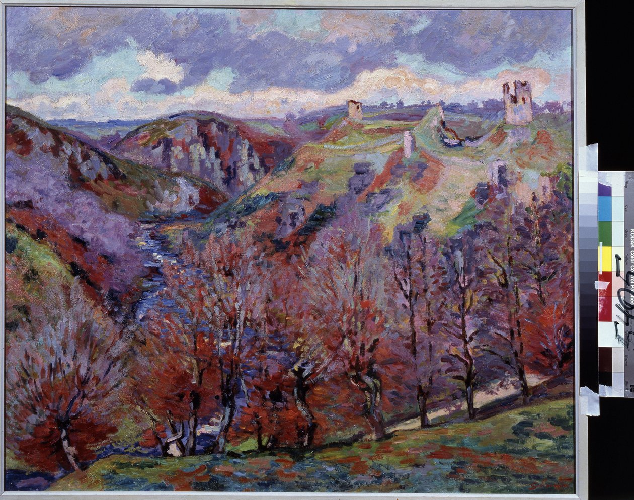 Landskap med ruiner. Maleri av Jean-Baptiste (Jean Baptiste) Armand Guillaumin (1841-1927) av Jean Baptiste Armand Guillaumin