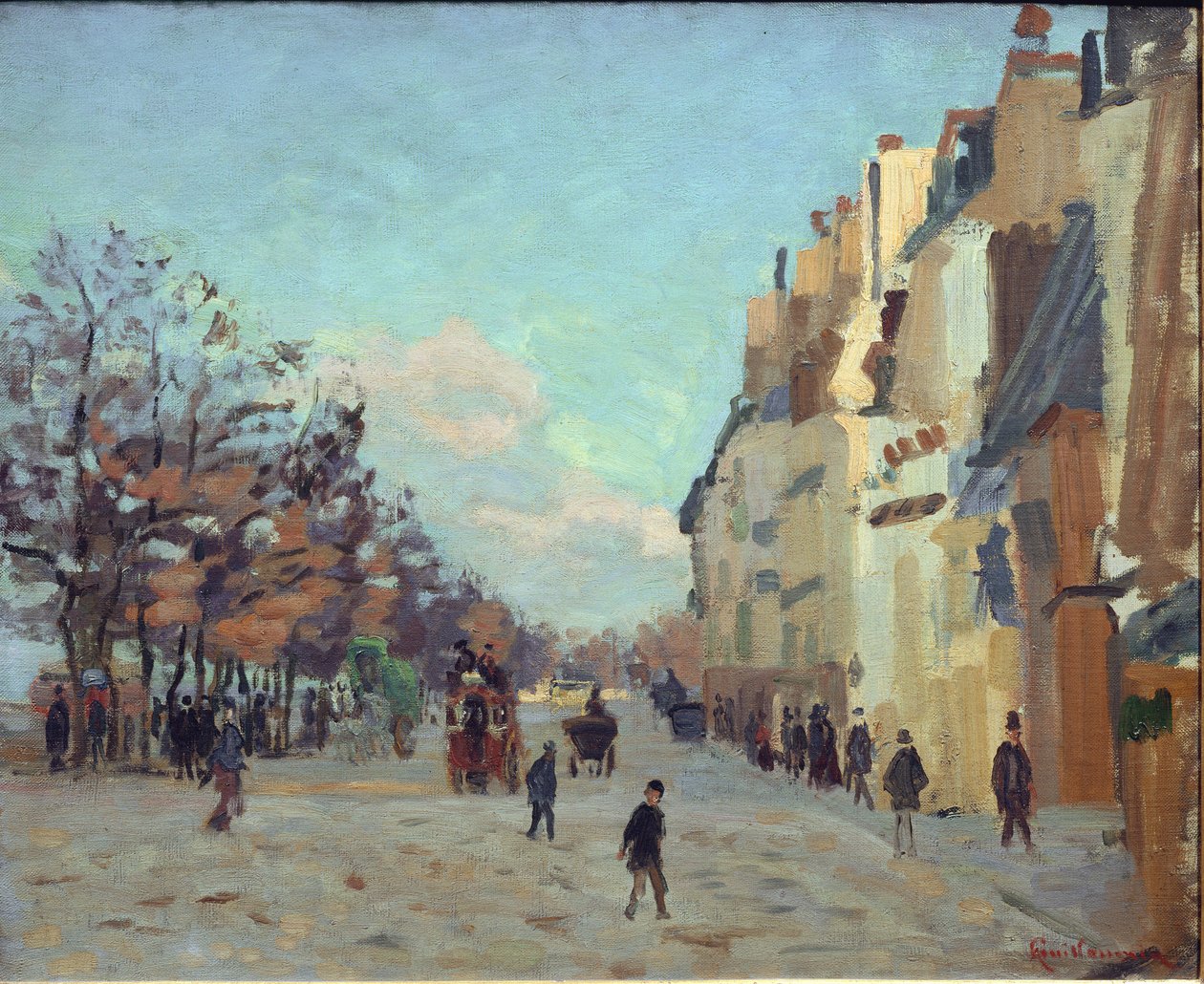 Quai de la gare i Paris, snøeffekt - olje på lerret av Jean Baptiste Armand Guillaumin