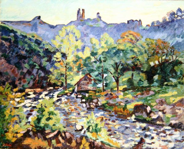 Ruinene av Chateau, Crozant, ca. 1905 (olje på lerret) av Jean Baptiste Armand Guillaumin