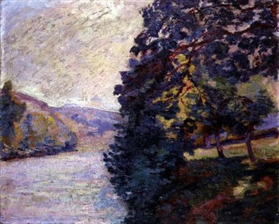 Soloppgang ved Crozant, Bretagne, ca. 1916 (olje på lerret) av Jean Baptiste Armand Guillaumin