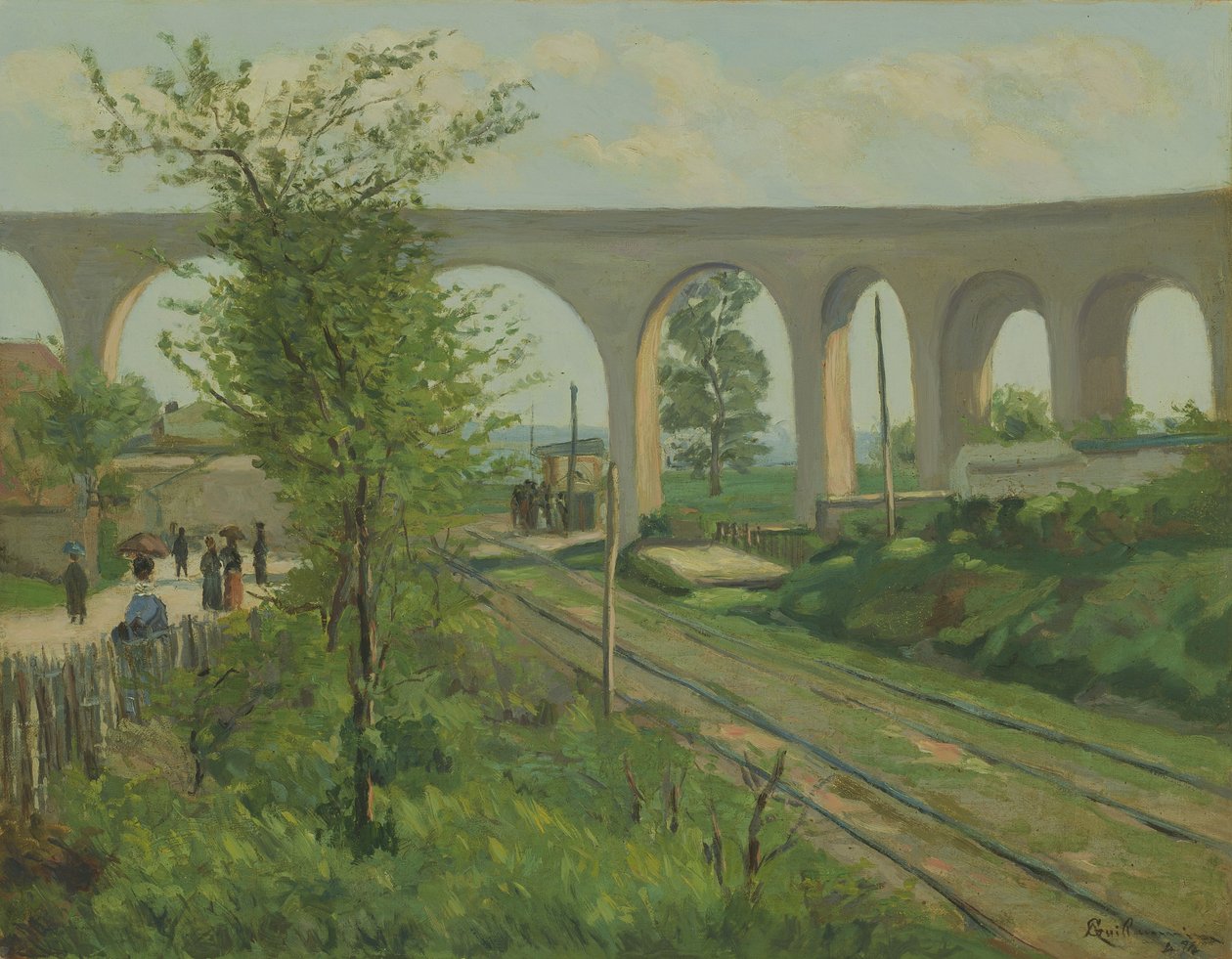 Arcueil-akvedukten ved Sceaux Railroad Crossing, 1874 av Jean Baptiste Armand Guillaumin