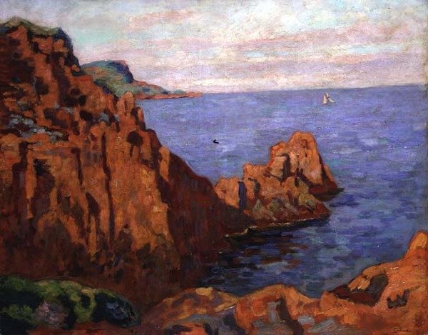 The Red Rocks, ca. 1910 (olje på lerret) av Jean Baptiste Armand Guillaumin