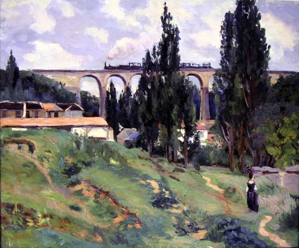 Viadukten ved Val-Fleury, Meudon (Hauts-de-Seine) av Jean Baptiste Armand Guillaumin
