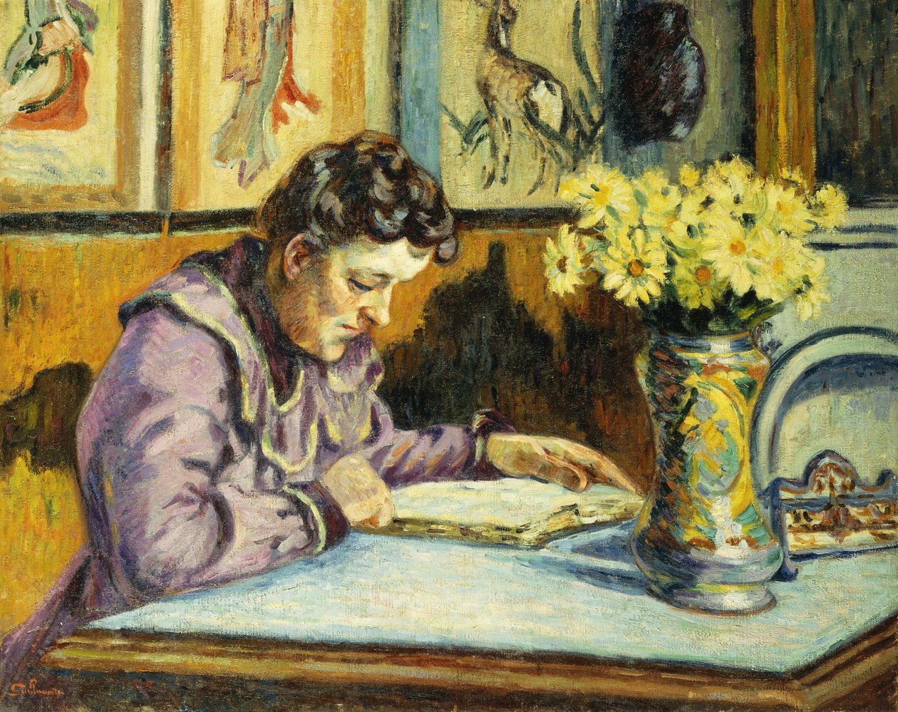 Kvinne som leser; Kvinne som leser, ca. 1895 av Jean Baptiste Armand Guillaumin
