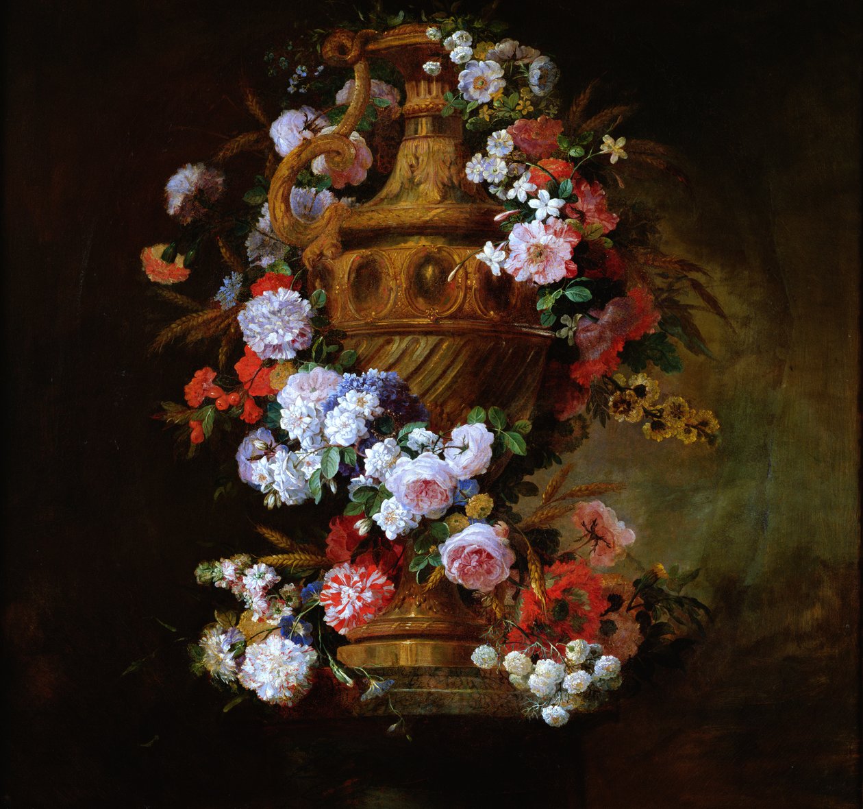 Vase omgitt av en krans av blomster av Jean Baptiste Belin de Fontenay
