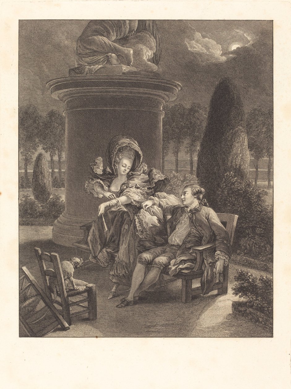 Thuileries-kvelden av Jean Baptiste Blaise Simonet after Pierre Antoine Baudouin