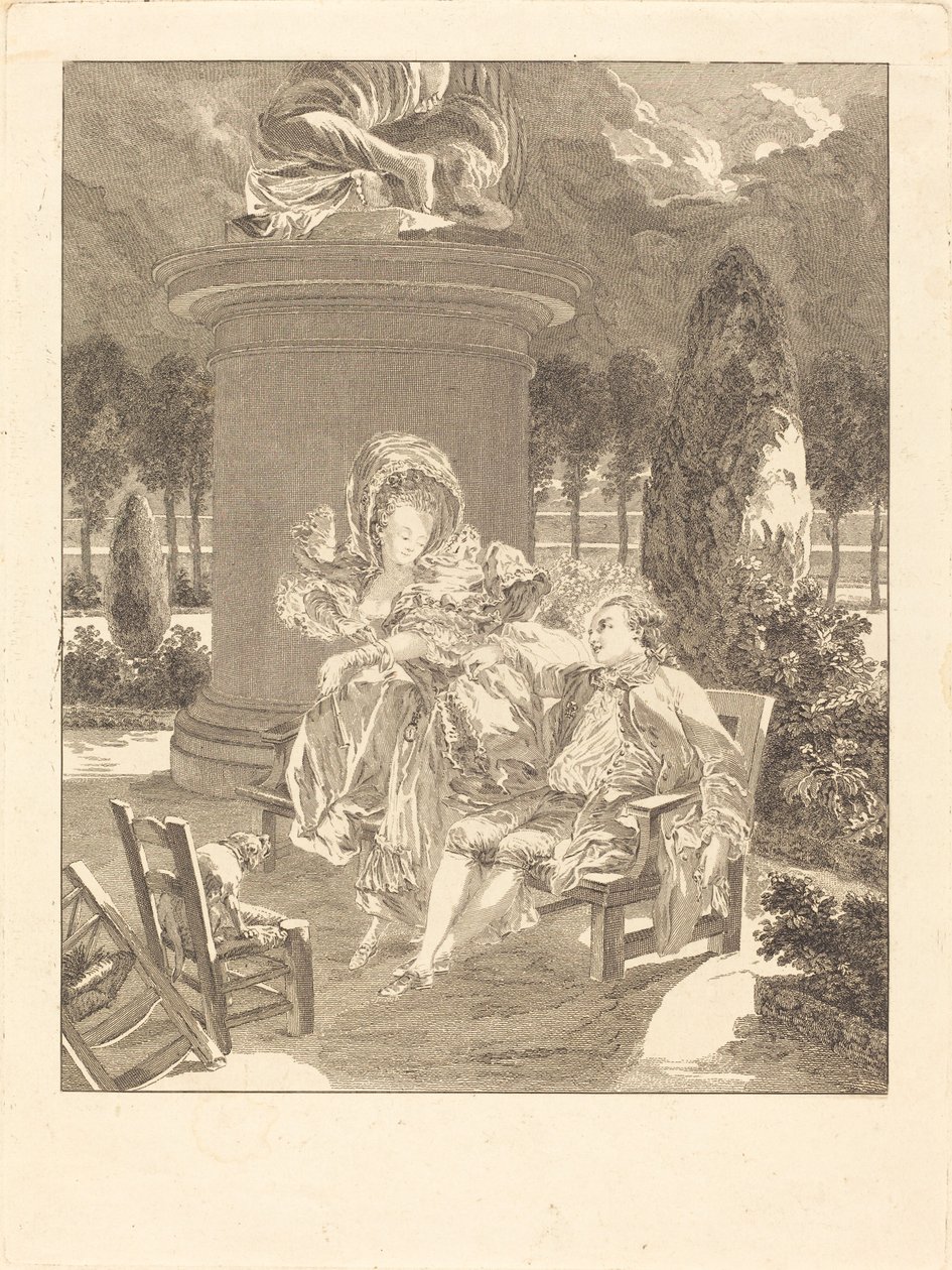 Thuileries-kvelden av Jean Baptiste Blaise Simonet after Pierre Antoine Baudouin