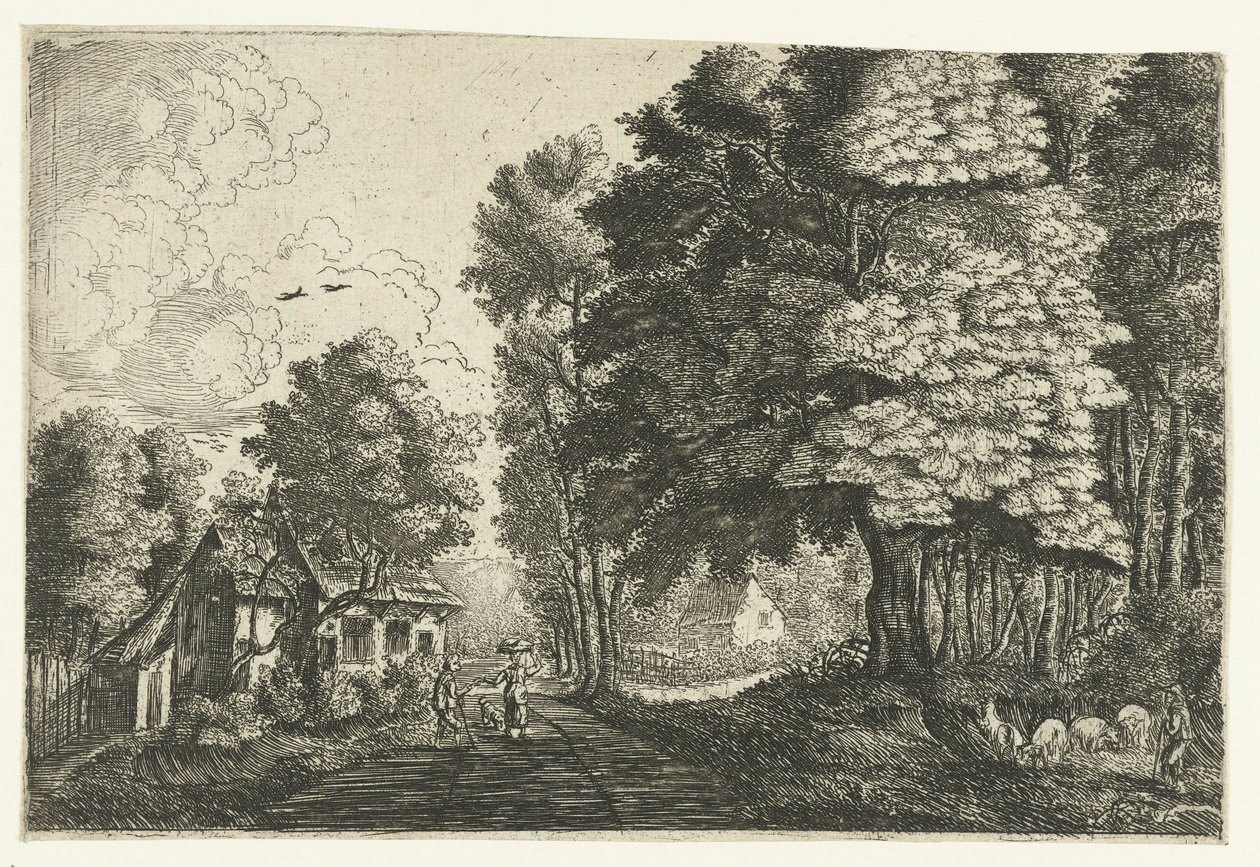 Gjeter i en skogkant av Jean Baptiste Bonnecroy